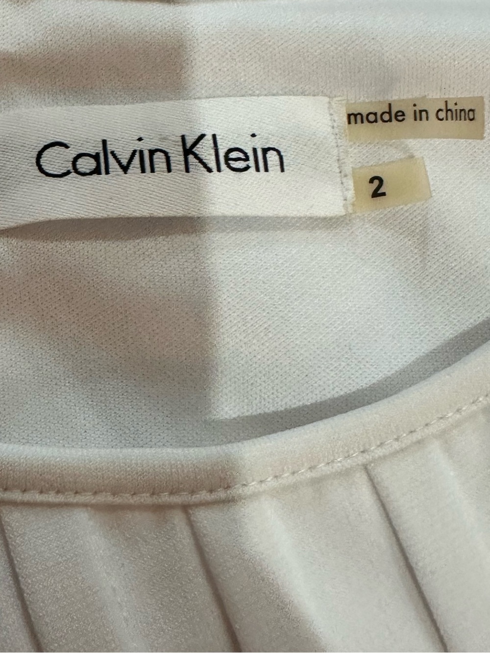 Calvin Klein White Sleeveless Layered Stripe Mini Dress - Picture 3 of 3